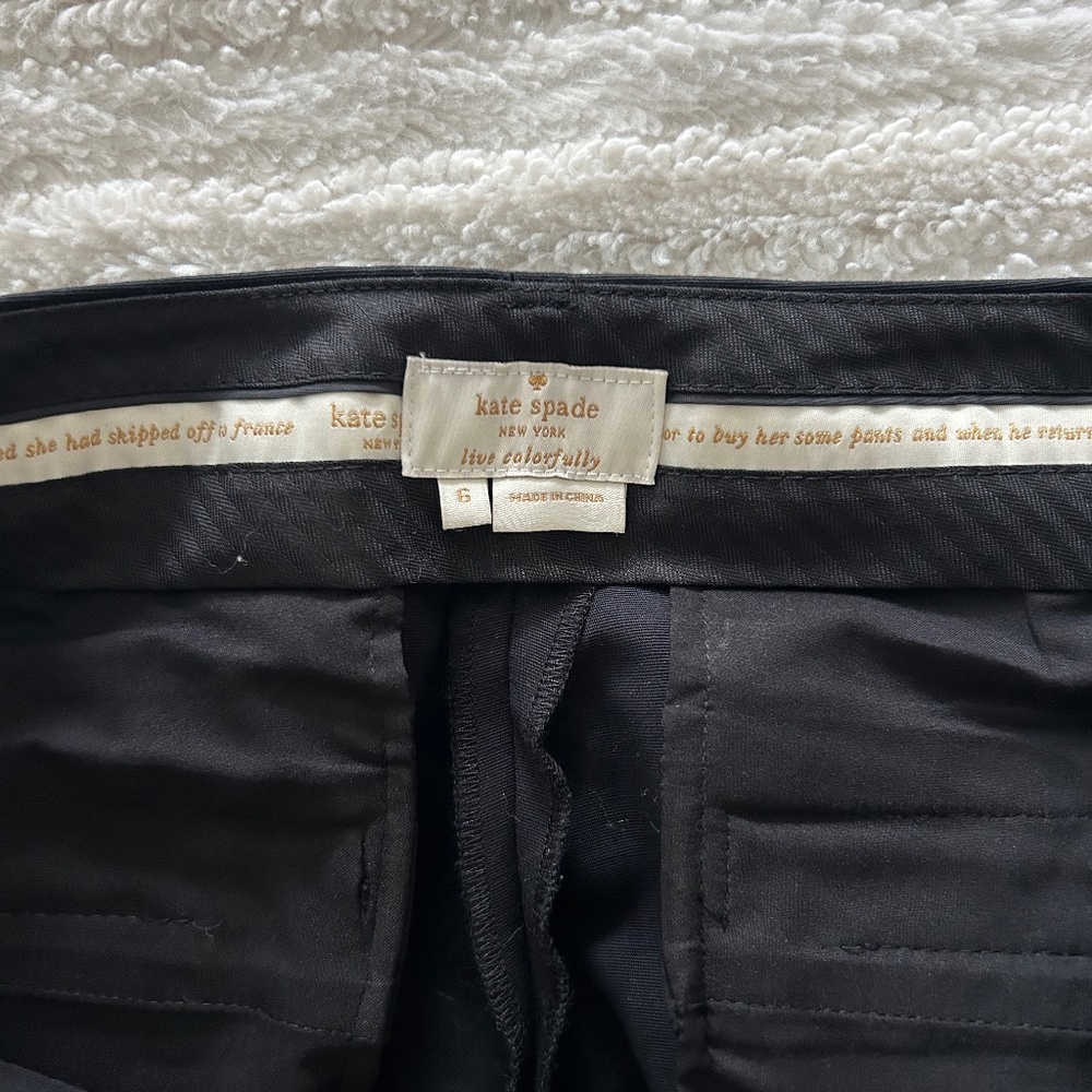 Kate Spade Black Straight-Leg Trousers